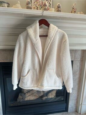 Gilly Hicks Cream Sherpa Hooded Jacket